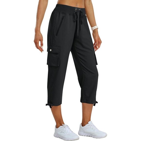 Pants - Women's Cargo Capris Pants Lightweight Quick Dry Stretch Casual Hiking